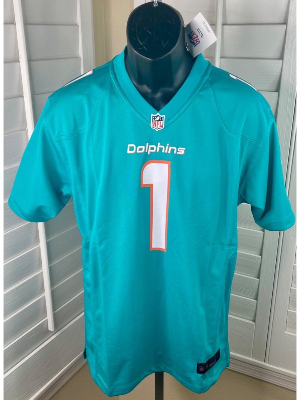 Nike NFL Miami Dolphins Tua Tagovailoa #1 Aqua Football Jersey - Youth XL 18/20